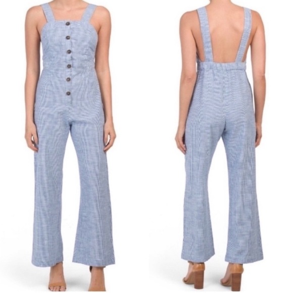 Japna Striped Button Overall Style Jumpsuit Women’s size S - Picture 3 of 7